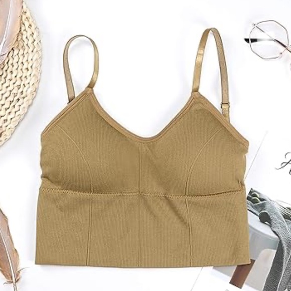 Tops - Tan Ribbed Bralette
